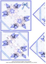 White Lace and Blue Flowers