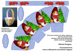 GIFT BASKET - CHRISTMAS GNOME WITH POINSETTIA