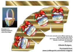 CHRISTMAS GIFT BASKET - TREE BAUBLE WITH COTTAGE
