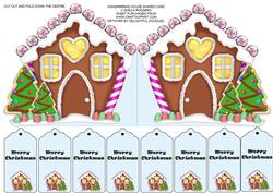 Gingerbread House Shaped Card