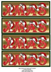 Xmas Word with Santa Hats Toppers