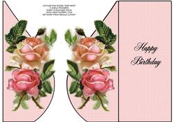 Vintage Pink Roses Tear Drop