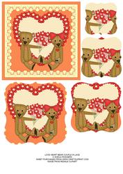 Love Heart Bear Couple in Lace