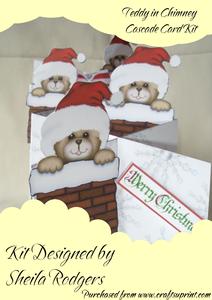 Teddy in Chimney Cascade Card Kit