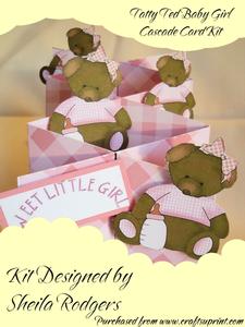 Tatty Ted Baby Girl Cascade Card Kit