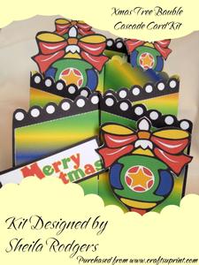 Xmas Tree Bauble Cascade Card Kit