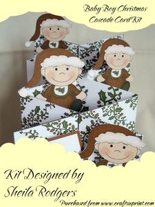Baby Boy Christmas Cascade Card Kit