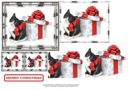 Black and White Christmas Kitten