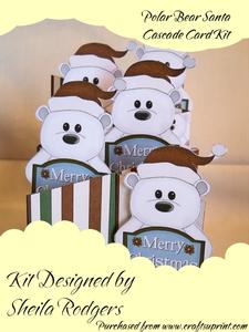 Polar Bear Santa Cascade Card Kit