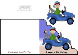 Boy in Jeep Cut and Fold