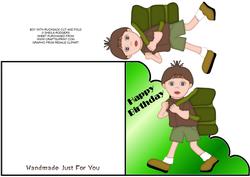 Boy with Rucksack Cut and Fold