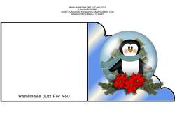 Penguin Snowglobe Cut and Fold