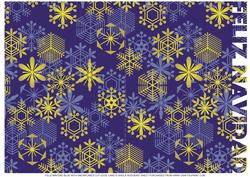 Feliz Navidad Blue with Snowflakes Cut Edge Card