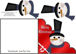 Snowman in Tall Top Hat Cut and Fold Card