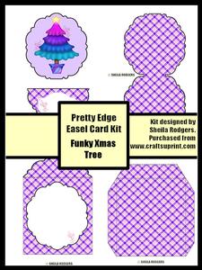 Pretty Edge Easel Card Kit Funky Xmas Tree