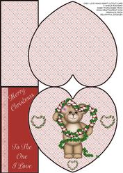One I Love Xmas Heart Cutout Card