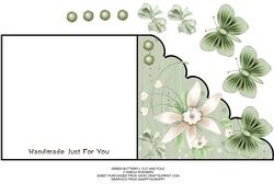 Green Butterfly Cut and Fold Card