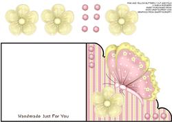 Pink and Yellow Butterfly Cut and Fold