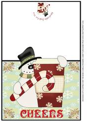 Snowman with Coffee Over the Edge