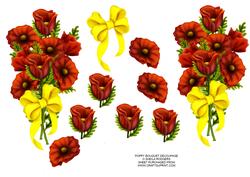 Poppy Bouquet Decoupage