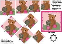 Bear with Pink Bag Star Pyramid