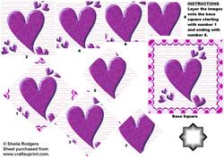 Magenta Hearts Star Pyramid