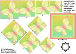 Peach Butterfly Star Pyramid