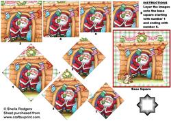 Santa in the Fireplace Star Pyramid