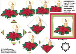 Candle with Poinsettia Star Pyramid