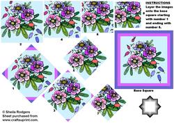 Flowers in Purples and Pinks Star Pyramid