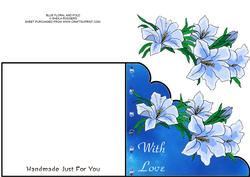 Blue Floral Cut and Fold