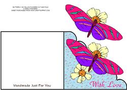 Butterfly on Yellow Flowers Cut and Fold