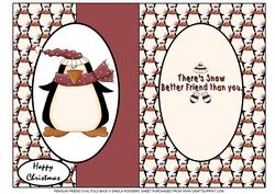 Penguin Friend Oval Fold Back