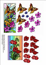 Stained Glass Flowers 3D Double Set