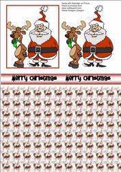 Santa with Reindeer on Phone
