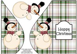 Heart Cheek Snowman Teardrop Card