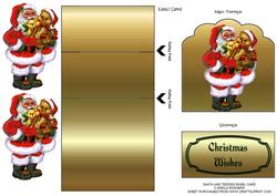 Santa and Teddies Easel Card