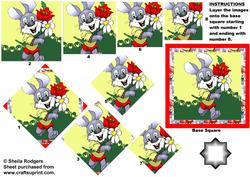 Rabbit with Flowers Star Pyramid