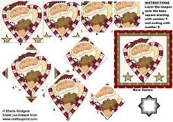Santa with Gingerbread Men in Candy Cane Star Pyramid