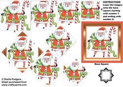 Santa with Large Candy Cane Star Pyramid
