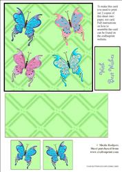 Four Butterflies Exploding Card