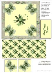 Green Butterflies Exploding Card