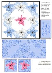 Pastel Poinsettias Exploding Card