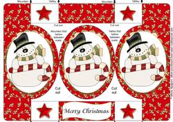 Snowman with Candycane Oval Pop Out