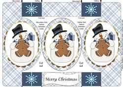 Snowman with Gingerbread Oval Pop Out