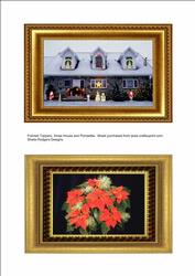 Framed Toppers, Xmas House and Poinsettia