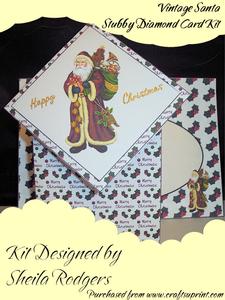 Vintage Santa Stubby Diamond Card Kit
