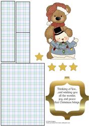 Bear, Snowman and Lights Mini Easel Card