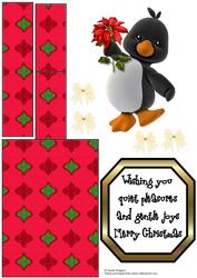Penguin Plushie Mini Easel Card