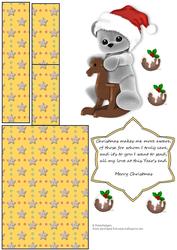 Plushie on Rocking Horse Mini Easel Card